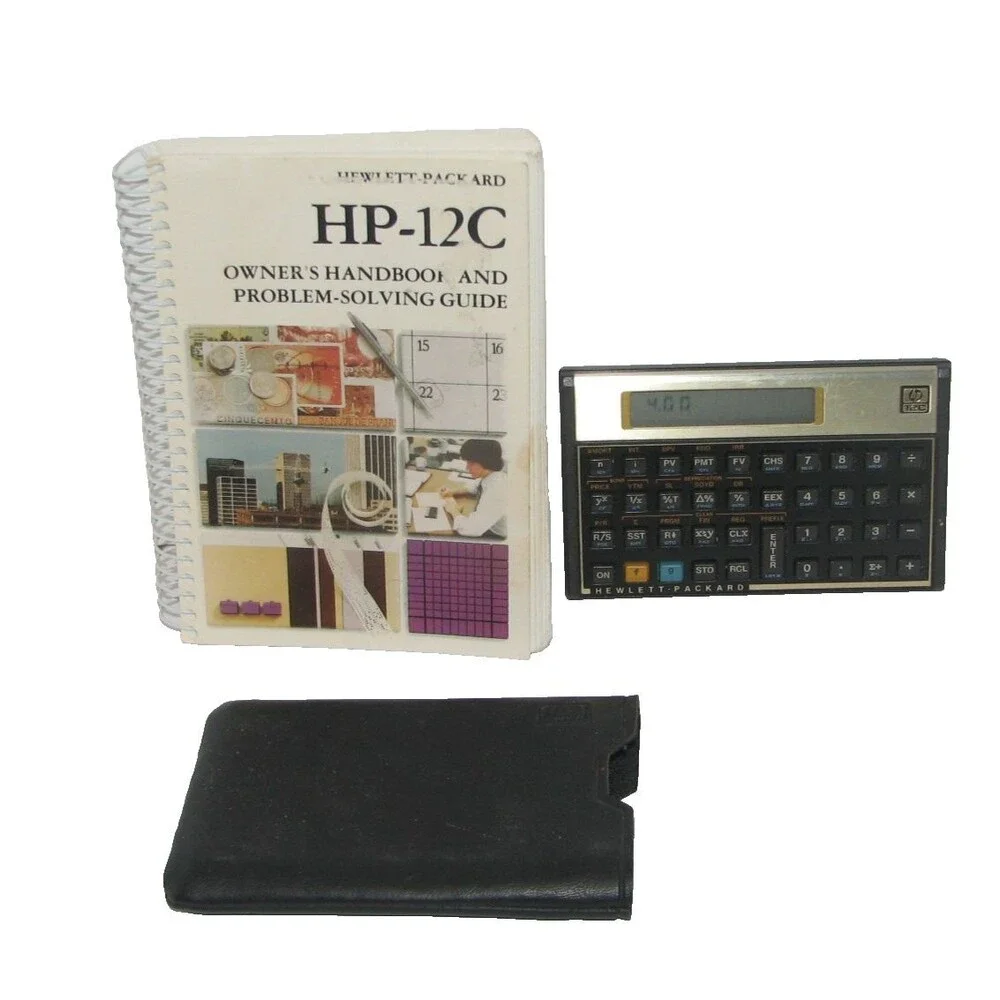 Vintage Hewlett-Packard HP-12C Financial Calculator with Soft Case Used 1986